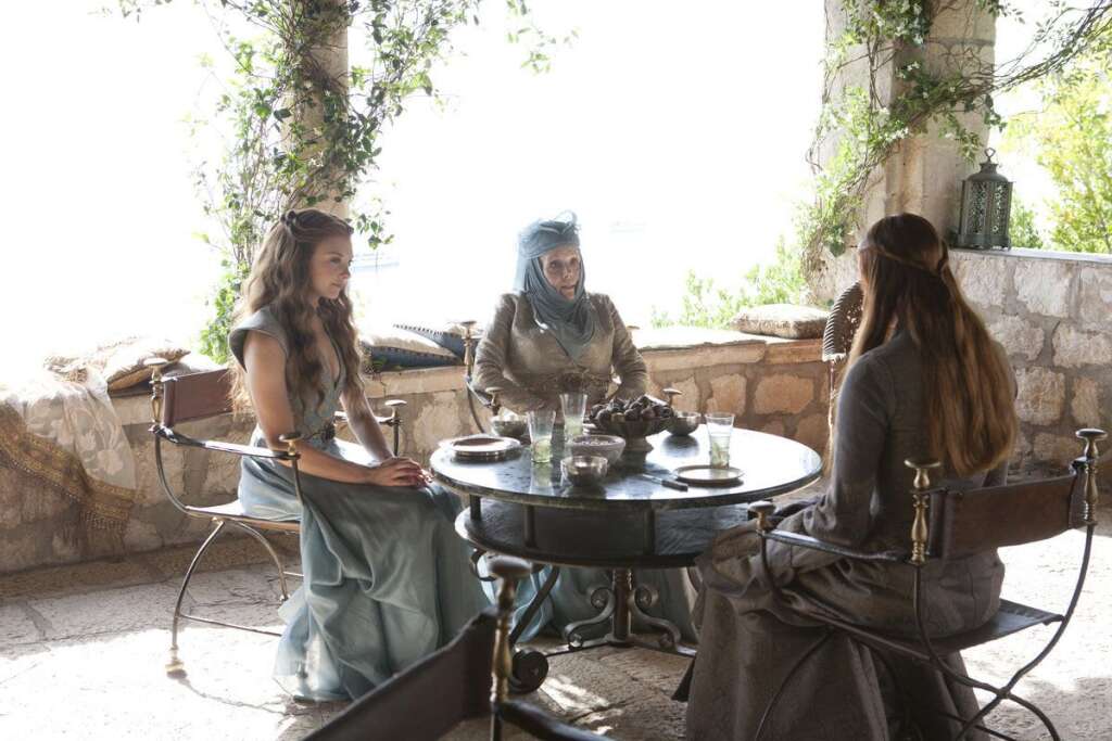 'Game Of Thrones' Season 3, Episode 2 - Natalie Dormer as Margaery Tyrell, Diana Rigg as Olenna Redwyne, Sophie Turner as Sansa Stark