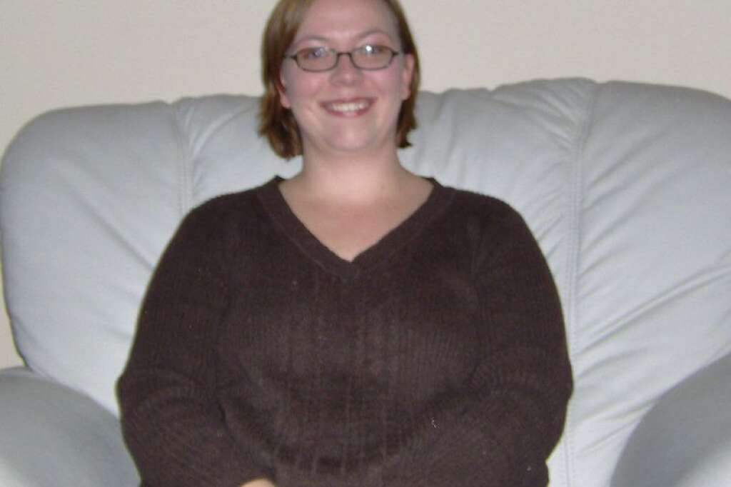 Jen BEFORE - <a href="http://www.huffingtonpost.com/2013/01/30/i-lost-weight-jen-hamel_n_2526563.html">Read Jen's story here.</a>