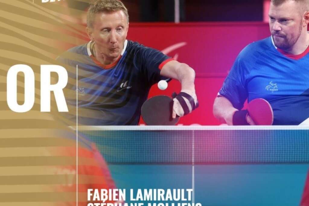 - Fabien Lamirault et Stephane Molliens en or au tennis de table