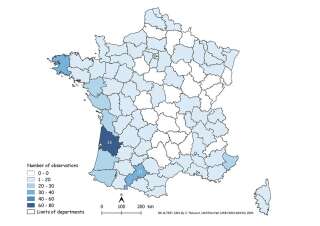 Présent dans toute la France, il a une préférence pour les secteurs chauds et humides.