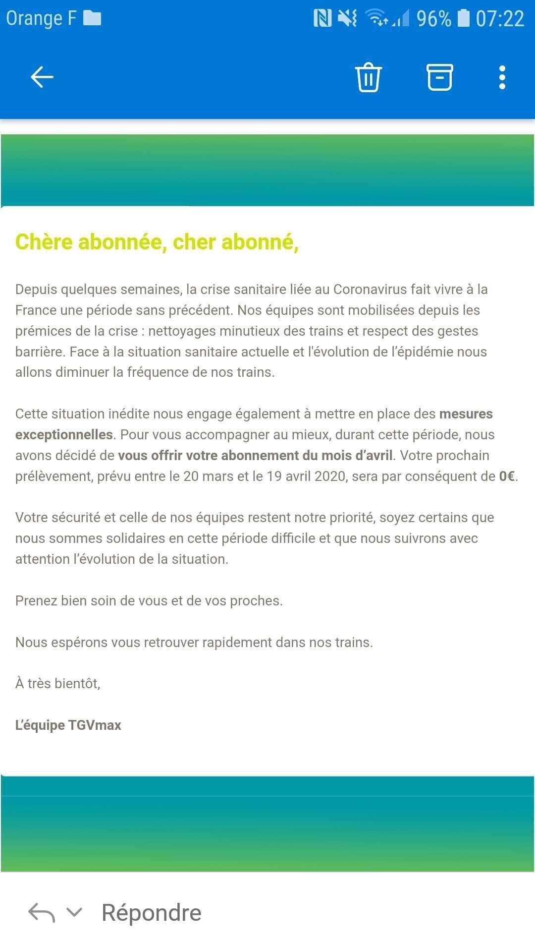Avec le confinement, la SNCF rembourse ses abonnements TGVMax du mois d'avril.