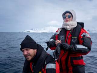 Gustav Skarsgard et Marion Cotillard visitent l'île de la Trinité avec Greenpeace pour observer les pingouins et les baleines.
