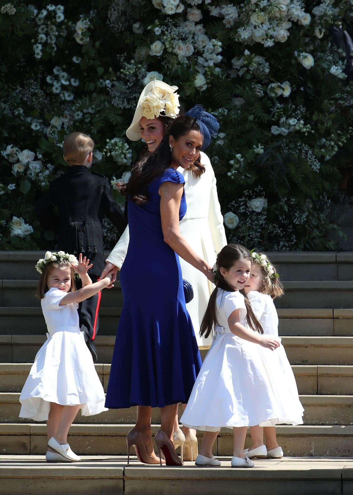 Jessica Mulroney le 19 mai 2018 lors du mariage du prince Harry et Meghan Markle à Windsor, aux côtés de Kate Middleton et des demoiselles d'honneur.