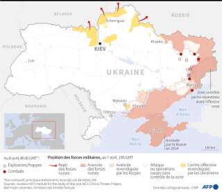 Situation en Ukraine au 8 avril 2022.