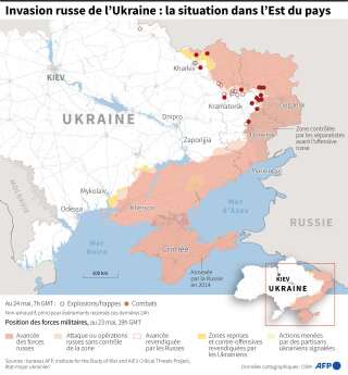 Carte de la situation en Ukraine au 24 mai.