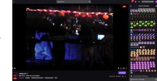 Une capture d'écran Twitch du concert de Daft Punk en 1997 à Los Angeles.