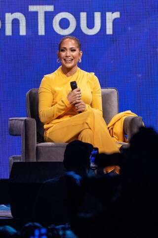 INGLEWOOD, CALIFORNIA - FEBRUARY 29: Jennifer Lopez speaks onstage during 'Oprah's 2020 Vision: Your Life in Focus Tour' presented by WW (Weight Watchers Reimagined) at The Forum on February 29, 2020 in Inglewood, California. (Photo by Emma McIntyre/Getty Images)