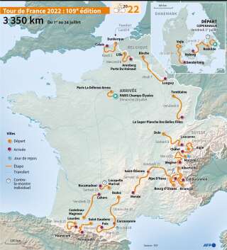 Le parcours officiel du Tour de France 2022.