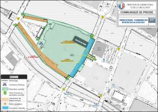 Plan des rues bloquées ou sécurisées sur l'île de la Cité à partir du 8 septembre 2021.