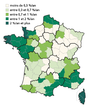 L'évolution des surfaces forestières en France de 1985 à 2016.