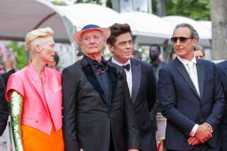Tilda Swinton, Bill Murray, Benicio Del Toro et Alexandre Desplat pour la montée des marches de 