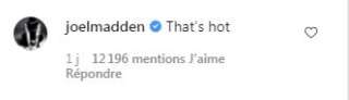 Le commentaire de Joel Madden, époux de Nicole Richie sous sa publication Instagram