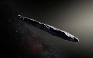 Illustration d'artiste de 'Oumuamua, le premier objet interstellaire confirmé jamais repéré dans notre système solaire