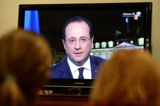 François Hollande, adressant ses vœux le 31 décembre 2013.