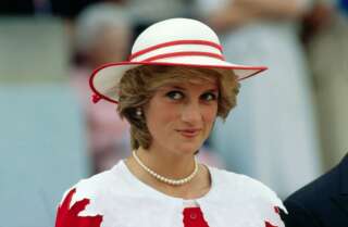 La princesse Diana, en visite à Alberta, au Canada.