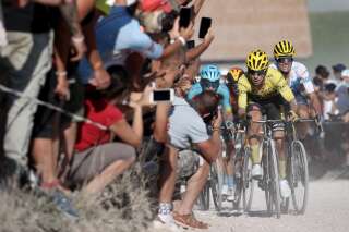 Lors de la 18e étape du Tour de France entre Méribel et La Roche-sur-Foron, le 17 septembre 2020.