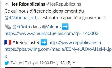 Tweet du parti Les Républicains, le 30 avril 2021, retiré quelques heures plus tard.