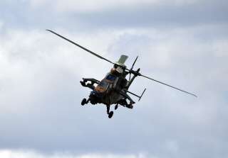 Démonstration d'un hélicoptère Tigre au Salon du Bourget au mois de juin.