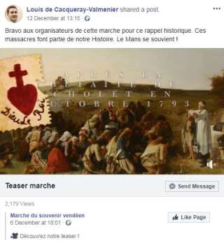 Sur Facebook, le candidat RN à la mairie du Mans a clairement affiché son soutien à la marche de l'Action française qui a dégénéré.