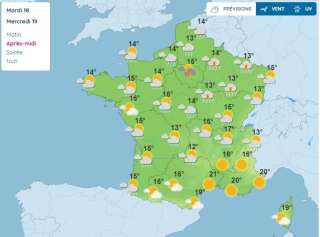 La météo du 19 mai en France, l'après-midi
