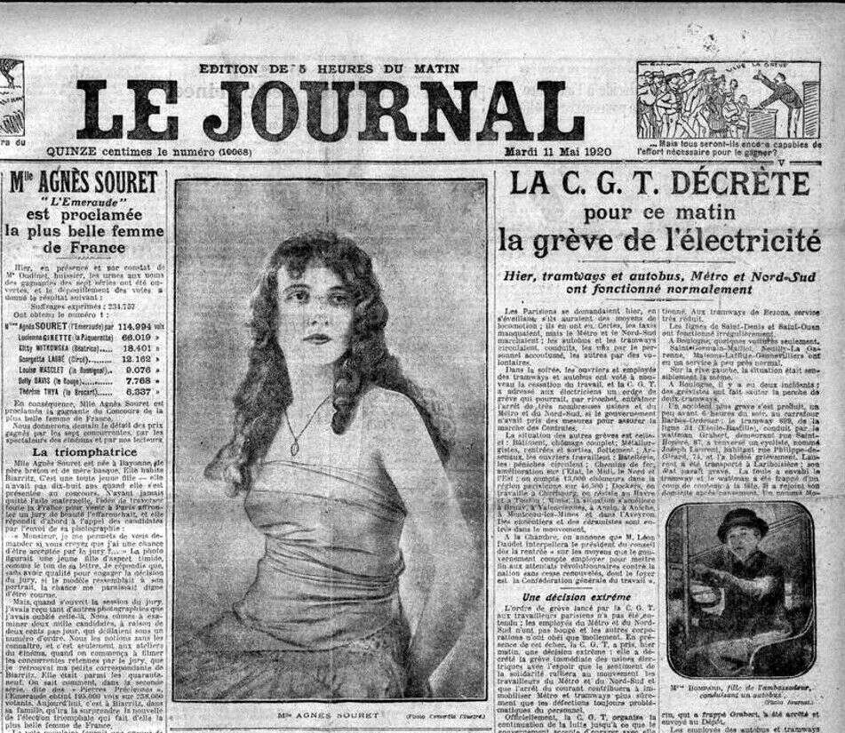 Agnès Souret avait obtenu 195.000 voix sur 258.000 votants pour s'adjuger le premier titre de Miss France.