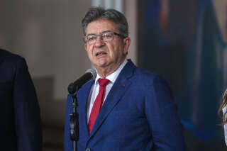 French party La France Insoumise (LFI) leader Jean-Luc Melenchon speaks during a press conference after a meeting with Hondura's President Xiomara Castro at the Presidential House in Tegucigalpa, on July 18, 2022. (Photo by Casa Presidencial de Honduras / AFP) / RESTRICTED TO EDITORIAL USE - MANDATORY CREDIT 