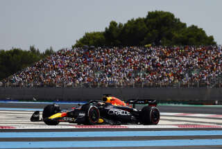 Max Verstappen, triomphant sur le circuit Paul Ricard le 24 juillet 2022 au Castellet.
