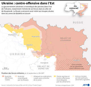 Carte de l’est de l’Ukraine montrant la région de Kharkiv
