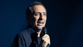 French actor and humorist Gad Elmaleh performs on stage with 