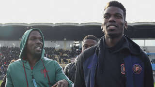 Mathias Pogba (left) and his brother, Paul Pogba (right) footballer of Juventus Turin and France team.