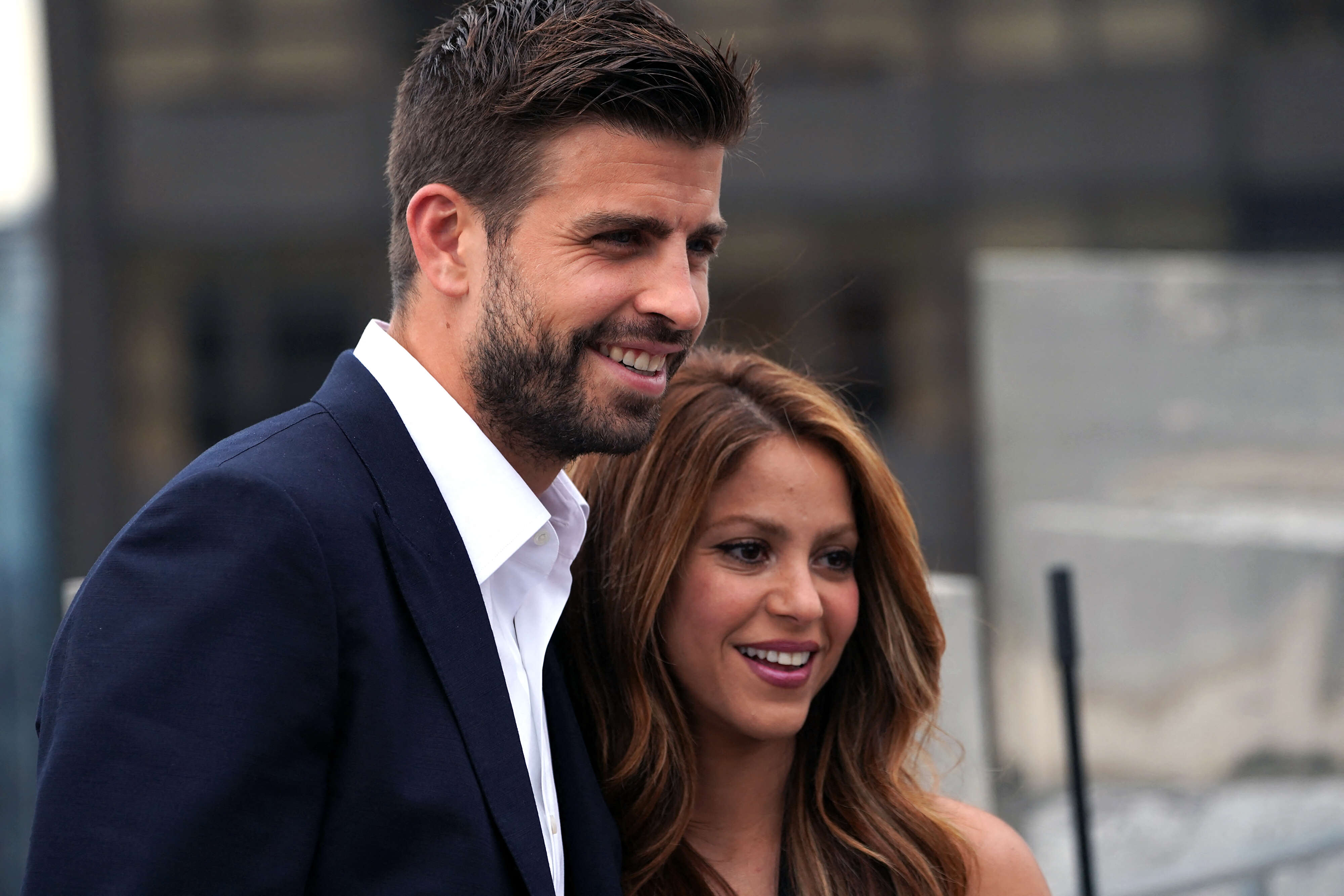 Colombian musician Shakira and partner Kosmoa Founder and President, Spanish football player Gerard Pique attend the Davis Cup Presentation on September 5, 2019 in New York.  (Photo by Bryan R. Smith/AFP)