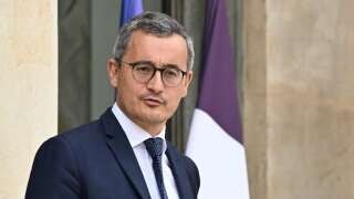 Le ministre de l’Intérieur, Gérald Darmanin, le 26 septembre 2022 à la sortie de l’Élysée.