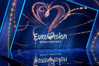 The logo of Eurovision Song Contest is displayed during the 2019  Eurovision Song Contest (ESC) national selection show, in Kiev, Ukraine, on 23 February, 2019. Ukrainian singer MARUV will represent Ukraine at the Eurovision Song Contest (ESC) that consists of two semi-finals, to be held on 14 and 16 May, and a grand final taking place at the Expo Tel Aviv in Tel Aviv, Israel, on 18 May 2019. 
 (Photo by STR/NurPhoto via Getty Images)