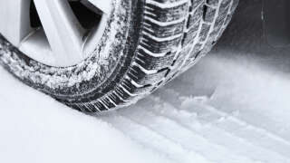 Winter tire in the snow.