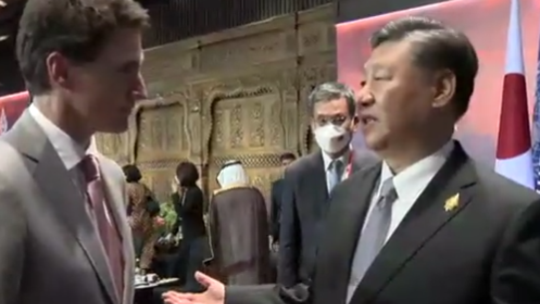 At the G20, Justin Trudeau was filmed by Xi Jinping on camera.