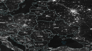 Carte de données par image satellite de l’Europe janvier 2022