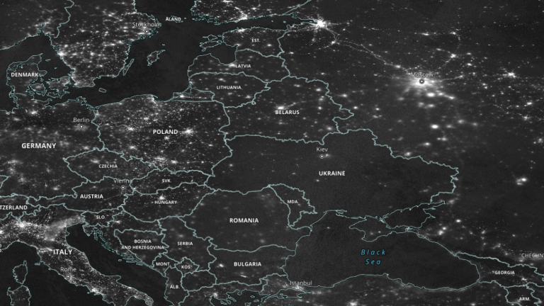 Carte de données par image satellite de l’Europe
