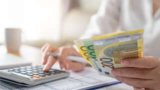 Woman accounting ,Money, euro