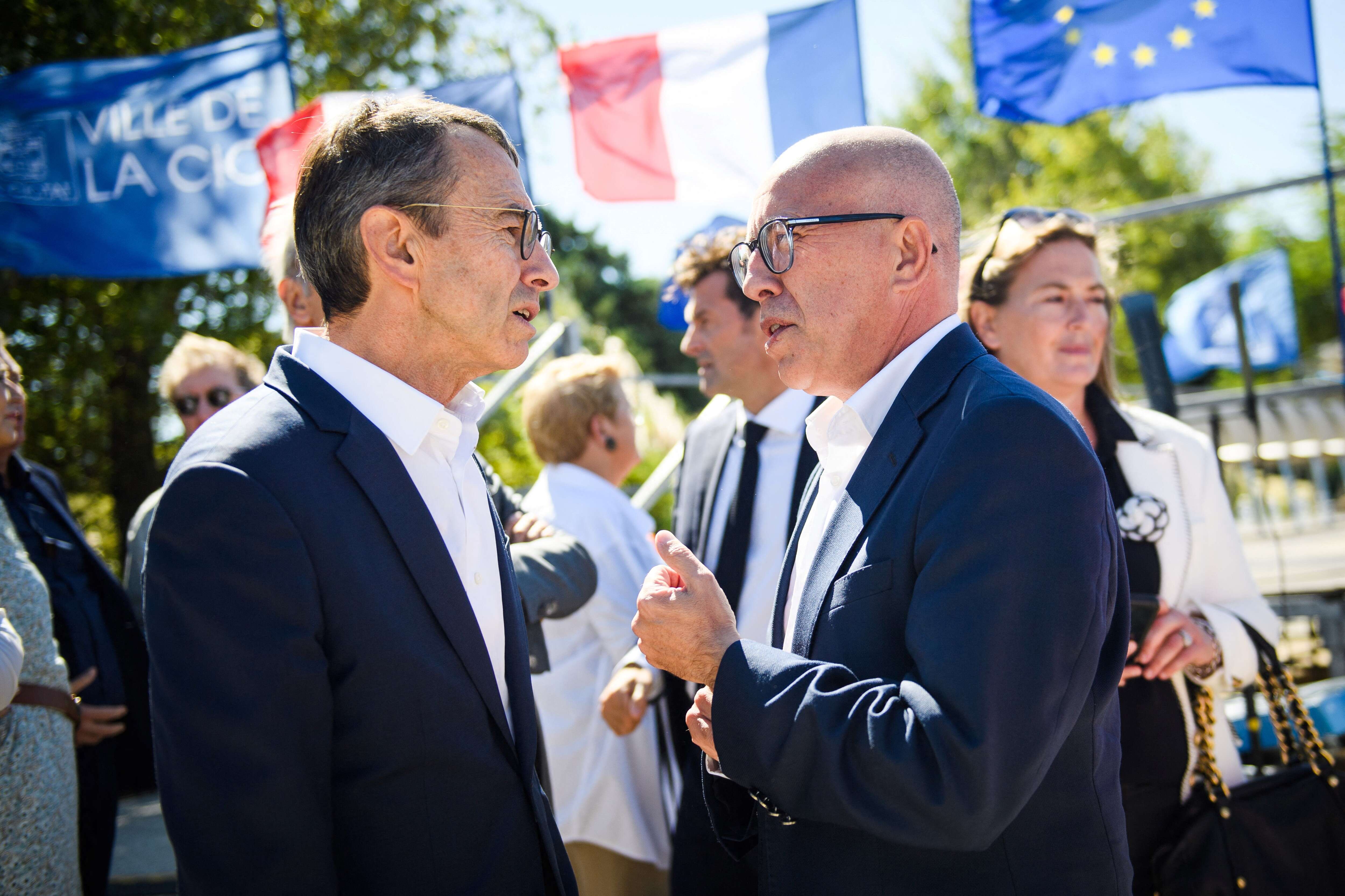 Éric Ciotti et Bruno Retailleau lors du grand raout de LR le 17 septembre 2022.