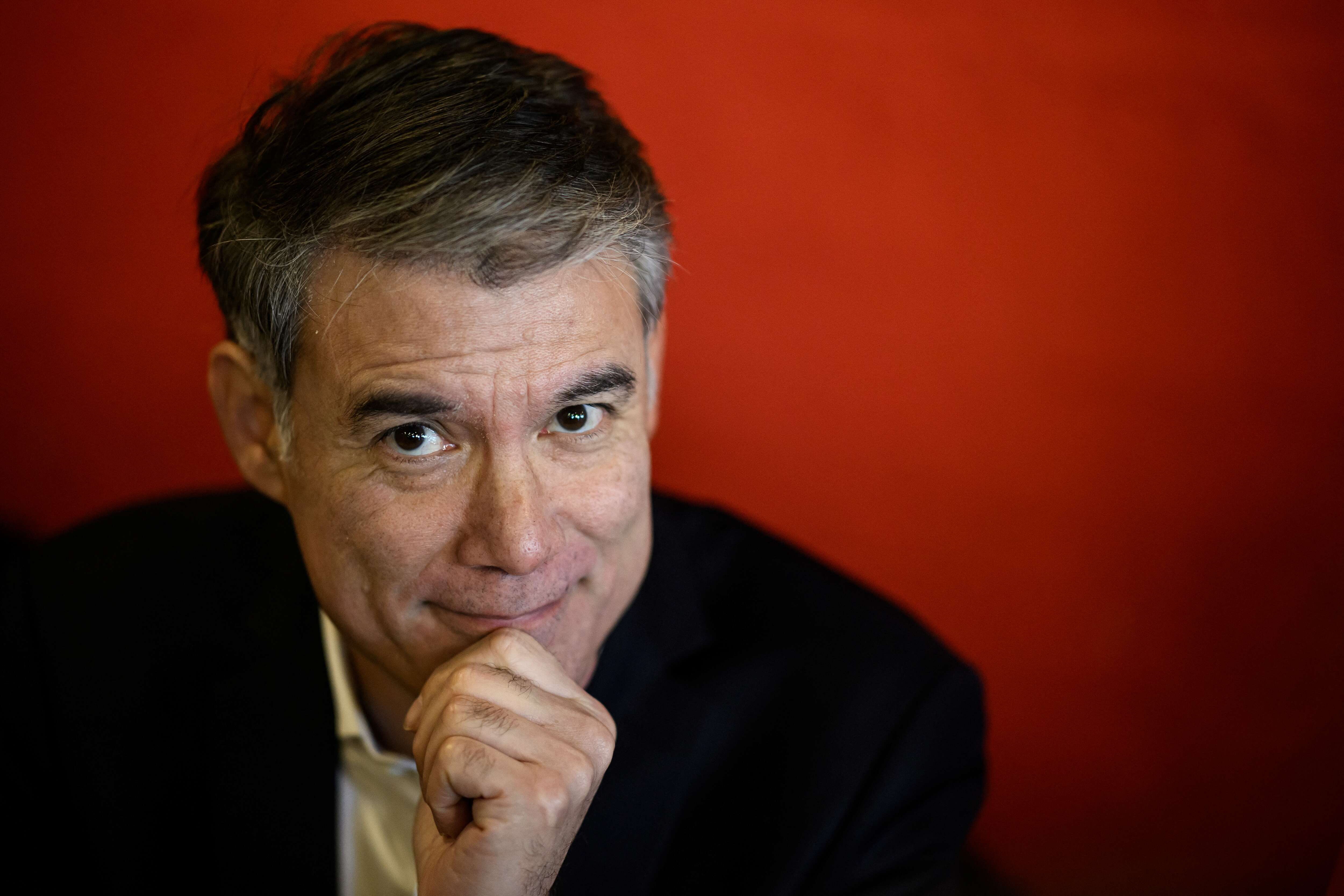 French Socialist party (PS) first secretary and candidate to his succession Olivier Faure gives a press conference on January 18, 2023 in Nantes, on the eve of the second round of the party's elections. (Photo by LOIC VENANCE / AFP)
