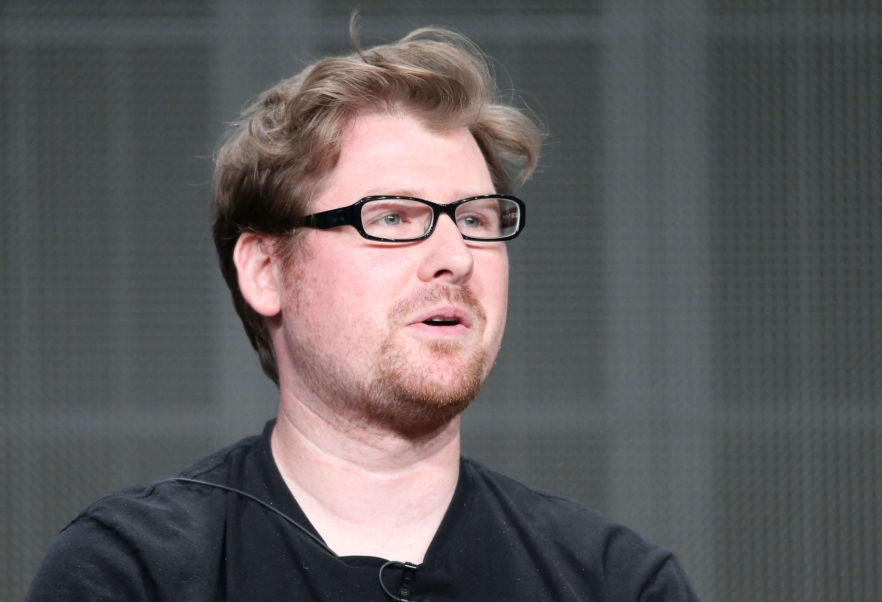 BEVERLY HILLS, CA - JULY 24: Producer Justin Roiland speaks onstage during the Adult Swim: Rick and Morty panel at the Turner Broadcasting portion of the 2013 Summer Television Critics Association tour at the Beverly Hilton Hotel on July 24, 2013 in Beverly Hills, California .  Frederick M. Brown/Getty Images/AFP (Photo by Frederick M. Brown/GETTY IMAGES NORTH AMERICA/Getty Images via AFP)
