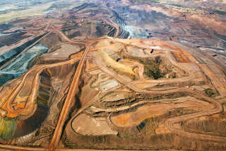 Mt Whaleback iron ore mine (BHP Billiton,)  view fom plane,