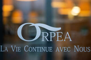 A photograph shows the logo of an Orpea retirement home which reads as 