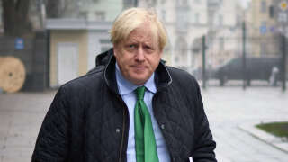 This handout picture taken and released by Ukrainian Presidential Press Service on January 22, 2023, shows former British Prime Minister Boris Johnson prior to talks with the Ukrainian President, in Kyiv, amid Russian invasion of Ukraine. (Photo by Handout / Ukrainian Presidential Press Service / AFP) / RESTRICTED TO EDITORIAL USE - MANDATORY CREDIT 