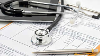 Filling Medical Form, document, stethoscope