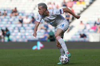 (FILES) In this file photo taken on June 18, 2021 Czech Republic's midfielder Jakub Jankto controls the ball during the UEFA EURO 2020 Group D football match between Croatia and Czech Republic at Hampden Park in Glasgow. - Getafe player Jakub Jankto came out as gay on February 13, 2023, becoming the first La Liga player to do so. The 27-year-old Czech international midfielder, currently on loan at Sparta Prague in his homeland, published a video on his social media accounts declaring his sexual orientation. (Photo by Robert Perry / POOL / AFP)