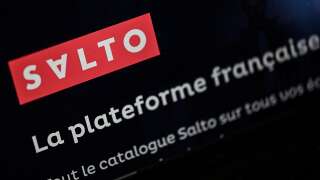 A photograph shows the logo of French subscription streaming TV platform Salto in Lavau-sur-Loire, western France on January 21, 2023. - The prospect of a dissolution of Salto, launched on October 20, 2020, is approaching, with France Televisions having announced its withdrawal from the platform, which it owns in equal shares with M6 and TF1 and which needs a buyer to survive. (Photo by LOIC VENANCE / AFP) (Photo by LOIC VENANCE/AFP via Getty Images)