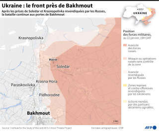 La situation à Bakhmout le 23 janvier 2023.