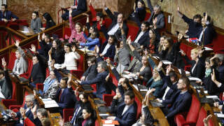 Réforme des retraites : la gauche annonce retirer « un millier d’amendements » à l’Assemblée (Photo prise à l’Assemblée nationale le 13 février 2023 lors des débats sur la réforme des retraites)