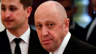 (FILES) In this file photo taken on July 04, 2017 Russian businessman Yevgeny Prigozhin looks on prior to a meeting with business leaders held by Russian and Chinese presidents at the Kremlin in Moscow. (Photo by Sergei ILNITSKY / POOL / AFP)